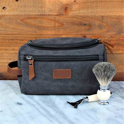 personalized men's shaving bag.